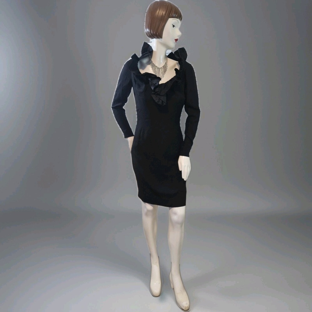 Vintage Sydney North Of California Chiffon & Satin Dress Black Set 50s Hollywood